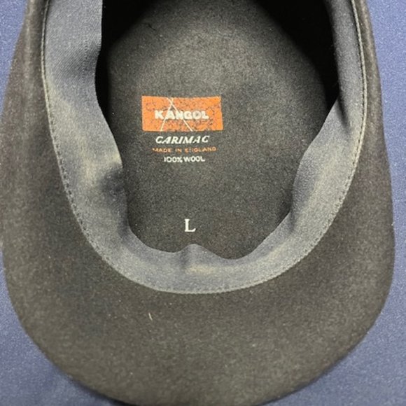 VTG Kangol Carimac Black Wool Newsboy Hat Cap Made in England Lg - Picture 12 of 12
